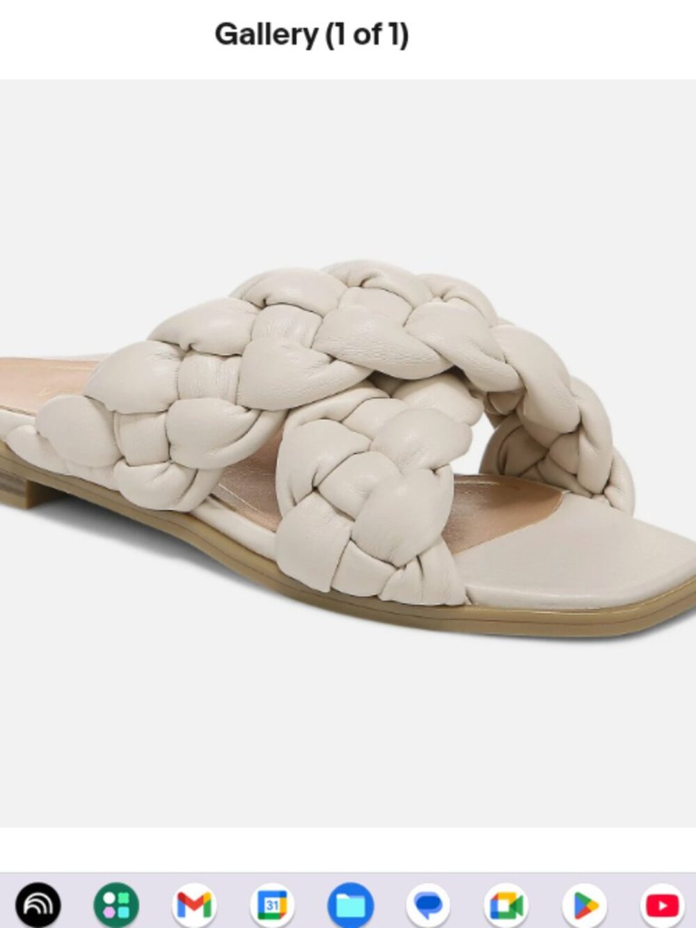 Vionic Braided Cross Strap Slides Kalina-Cream-8M A476891 NEW